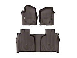 Weathertech DigitalFit Front and Rear Floor Liners; Cocoa (20-25 Sierra 2500 HD Crew Cab w/ Front Bucket Seats & Rear Underseat Storage)