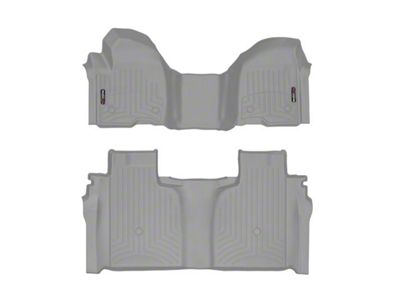 Weathertech DigitalFit Front and Rear Floor Liners; Gray (20-25 Sierra 2500 HD Crew Cab w/ Front Bench Seat & Rear Underseat Storage)