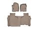 Weathertech DigitalFit Front and Rear Floor Liners; Tan (20-24 Sierra 2500 HD Double Cab w/ Front Bench Seats & w/o Rear Underseat Storage)