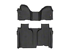 Weathertech DigitalFit Front Over the Hump and Rear Floor Liners; Black (20-25 Sierra 2500 HD Crew Cab w/ Front Bench Seat & w/o Rear Underseat Storage)