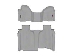 Weathertech DigitalFit Front Over the Hump and Rear Floor Liners; Gray (20-25 Sierra 2500 HD Crew Cab w/ Front Bench Seat & w/o Rear Underseat Storage)