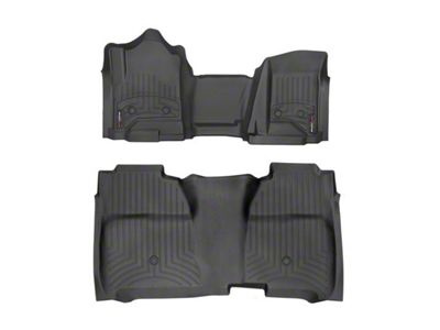 Weathertech DigitalFit Front and Rear Floor Liners for Vinyl Floors; Black (15-19 Sierra 2500 HD Crew Cab w/o PTO Kit)