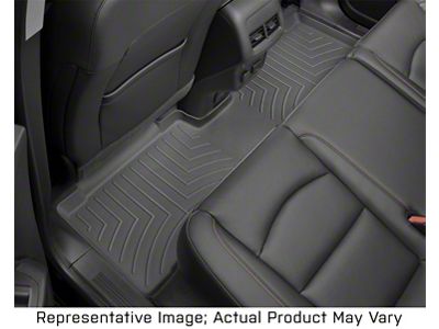 Weathertech DigitalFit Rear Floor Liner for Vinyl Floors; Black (20-24 Sierra 2500 HD Double Cab w/ Front Bench Seat & w/o Rear Underseat Storage)