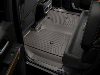 Weathertech DigitalFit Rear Floor Liner; Cocoa (20-25 Sierra 2500 HD Crew Cab w/ Front Bucket Seats & Rear Underseat Storage)