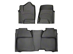 Weathertech Front and Rear Floor Liner HP; Black (15-19 Sierra 2500 HD Crew Cab w/o PTO Kit)