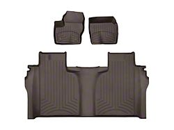 Weathertech Front and Rear Floor Liner HP; Cocoa (20-25 Sierra 2500 HD Crew Cab w/ Front Bucket Seats & Rear Underseat Storage)