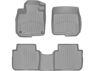 Weathertech Front and Rear Floor Liner HP; Gray (20-25 Sierra 2500 HD Crew Cab w/ Front Bucket Seats & Rear Underseat Storage)