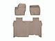 Weathertech Front and Rear Floor Liner HP; Tan (20-24 Sierra 2500 HD Crew Cab w/ Front Bench Seat & w/o Rear Underseat Storage)