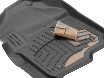 Weathertech Front and Rear Floor Liner HP; Tan (15-19 Sierra 2500 HD Double Cab w/o PTO Kit)