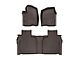Weathertech DigitalFit Front and Rear Floor Liners; Cocoa (20-24 Sierra 3500 HD Crew Cab w/ Front Bench Seat & Rear Underseat Storage)