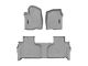 Weathertech DigitalFit Front and Rear Floor Liners; Gray (20-24 Sierra 3500 HD Double Cab w/ Front Bench Seat & Rear Underseat Storage)