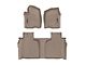 Weathertech DigitalFit Front and Rear Floor Liners; Tan (20-24 Sierra 3500 HD Crew Cab w/ Front Bucket Seats & Rear Underseat Storage)