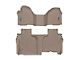 Weathertech DigitalFit Front Over the Hump and Rear Floor Liners; Tan (20-24 Sierra 3500 HD Double Cab w/ Front Bench Seat & w/o Rear Underseat Storage)