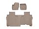 Weathertech Front and Rear Floor Liner HP; Tan (20-24 Sierra 3500 HD Double Cab w/ Front Bench Seats & w/o Rear Underseat Storage)