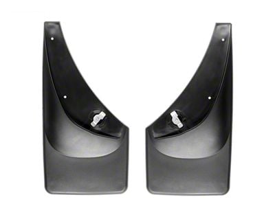 Weathertech No-Drill Mud Flaps; Rear; Black (01-06 Sierra 3500 HD SRW w/o OE Fender Flares)