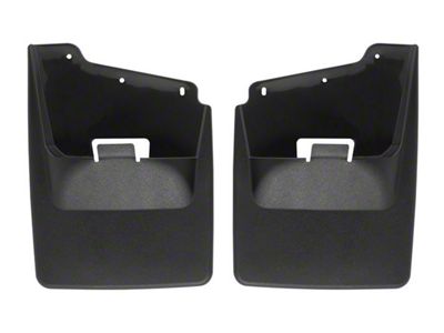 Weathertech No-Drill Mud Flaps; Rear; Black (20-24 Sierra 3500 HD SRW)