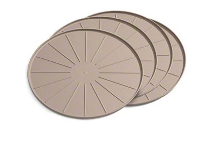 Weathertech 12-Inch Round Coaster Set; Tan