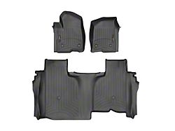 Weathertech DigitalFit Front and Rear Floor Liners; Black (19-24 Silverado 1500 Double Cab w/ Front Bench Seats & w/o Rear Underseat Storage)