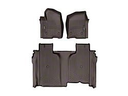 Weathertech DigitalFit Front and Rear Floor Liners; Cocoa (19-25 Silverado 1500 Crew Cab w/ Front Bucket Seats & w/o Rear Underseat Storage)