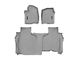 Weathertech DigitalFit Front and Rear Floor Liners; Gray (19-24 Silverado 1500 Double Cab w/ Front Bench Seats & w/o Rear Underseat Storage)
