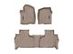 Weathertech DigitalFit Front and Rear Floor Liners; Tan (19-24 Silverado 1500 Double Cab w/ Front Bucket Seats & Rear Underseat Storage)