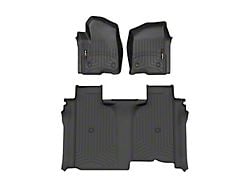 Weathertech DigitalFit Front and Rear Floor Liners for Vinyl Floors; Black (19-25 Silverado 1500 Crew Cab w/ Front Bucket Seats & w/o Rear Underseat Storage)