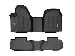 Weathertech DigitalFit Front Over the Hump and Rear Floor Liners for Vinyl Floors; Black (19-24 Silverado 1500 Regular Cab)