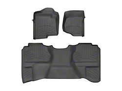 Weathertech Front and Rear Floor Liner HP; Black (07-13 Silverado 1500 Extended Cab)