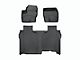 Weathertech Front and Rear Floor Liner HP; Black (19-24 Silverado 1500 Crew Cab w/ Front Bench Seat & w/o Rear Underseat Storage)