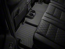 Weathertech Rear Floor Liner HP; Black (19-25 Silverado 1500 Crew Cab w/ Front Bucket Seats & Rear Underseat Storage)