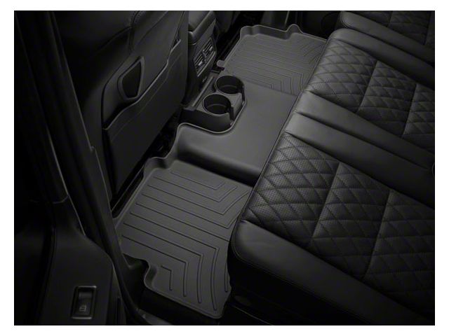 Weathertech Rear Floor Liner HP; Black (19-24 Silverado 1500 Double Cab w/o Rear Underseat Storage)