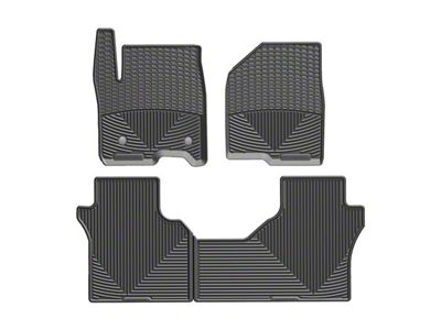 Weathertech All-Weather Front and Rear Rubber Floor Mats; Black (20-24 Silverado 2500 HD Double Cab)