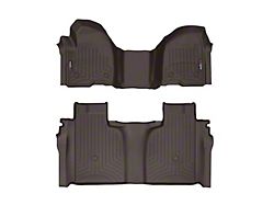 Weathertech DigitalFit Front and Rear Floor Liners; Cocoa (20-25 Silverado 2500 HD Crew Cab w/ Front Bench Seat & Rear Underseat Storage)