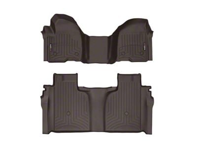 Weathertech DigitalFit Front and Rear Floor Liners; Cocoa (20-24 Silverado 2500 HD Crew Cab w/ Front Bench Seat & Rear Underseat Storage)