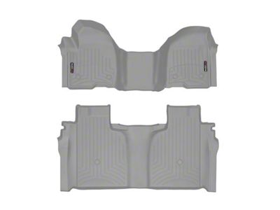 Weathertech DigitalFit Front and Rear Floor Liners; Gray (20-24 Silverado 2500 HD Crew Cab w/ Front Bench Seat & Rear Underseat Storage)