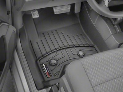 Weathertech DigitalFit Front Floor Liners for Vinyl Floors; Black (07-14 Silverado 2500 HD Extended Cab, Crew Cab w/ Floor Shifter)