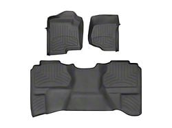 Weathertech Front and Rear Floor Liner HP; Black (07-14 Silverado 2500 HD Extended Cab)