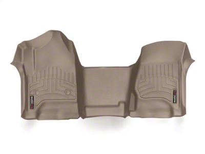 Weathertech DigitalFit Front Over the Hump Floor Liner; Tan (15-19 Silverado 2500 HD Double Cab, Crew Cab)