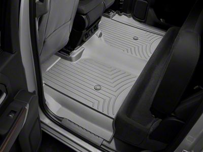 Weathertech DigitalFit Rear Floor Liner; Gray (20-24 Silverado 2500 HD Crew Cab w/ Front Bench Seat & Rear Underseat Storage))