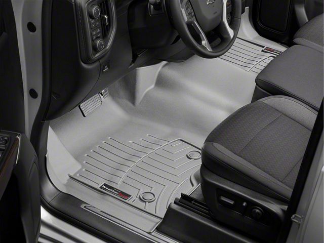 Weathertech DigitalFit Front Over the Hump Floor Liner; Gray (20-24 Silverado 2500 HD Double Cab, Crew Cab)