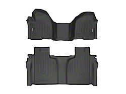 Weathertech DigitalFit Front and Rear Floor Liners; Black (20-25 Silverado 3500 HD Crew Cab w/ Front Bench Seat & Rear Underseat Storage)