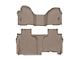 Weathertech DigitalFit Front Over the Hump and Rear Floor Liners; Tan (20-25 Silverado 3500 HD Double Cab w/ Front Bench Seat & w/o Rear Underseat Storage)