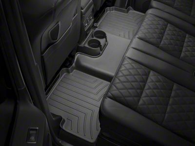 Weathertech DigitalFit Rear Floor Liner; Black (20-25 Silverado 3500 HD Double Cab w/ Front Bench Seat & Rear Underseat Storage)