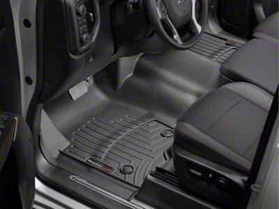 Weathertech DigitalFit Front Over the Hump Floor Liner; Black (20-25 Silverado 3500 HD Double Cab, Crew Cab)