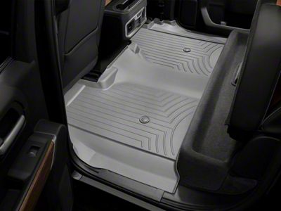 Weathertech DigitalFit Rear Floor Liner; Gray (20-25 Silverado 3500 HD Crew Cab w/ Front Bucket Seats & Rear Underseat Storage)