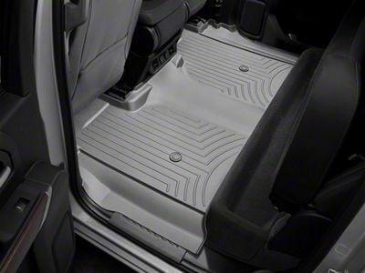 Weathertech DigitalFit Rear Floor Liner; Gray (20-24 Silverado 3500 HD Crew Cab w/ Front Bench Seat & Rear Underseat Storage))