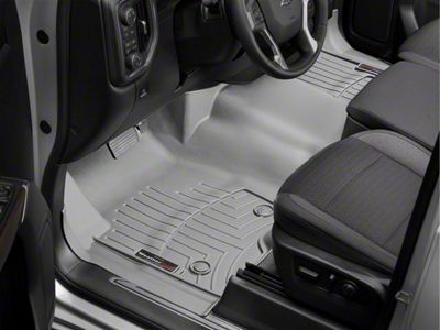 Weathertech DigitalFit Front Over the Hump Floor Liner; Gray (20-25 Silverado 3500 HD Double Cab, Crew Cab)