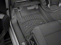 Weathertech Front and Rear Floor Liner HP; Black (20-24 Silverado 3500 HD Crew Cab w/ Front Bucket Seats & Rear Underseat Storage)