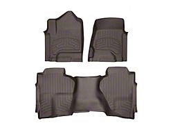 Weathertech Front and Rear Floor Liner HP; Cocoa (15-19 Silverado 3500 HD Crew Cab w/o PTO Kit)