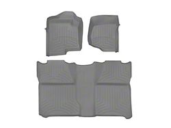 Weathertech Front and Rear Floor Liner HP; Gray (07-14 Silverado 3500 HD Crew Cab w/o Floor Shifter